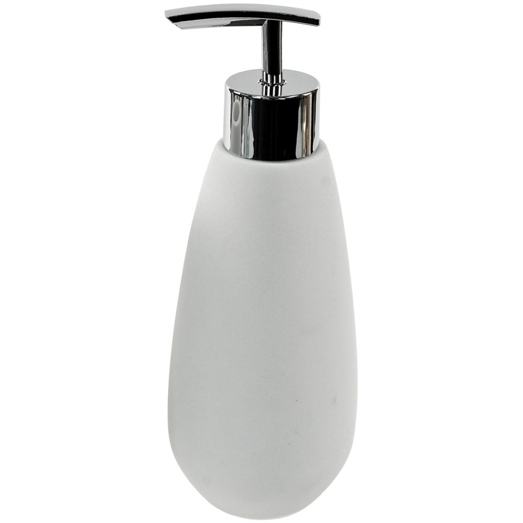 Gedy OP80-02 Soap Dispenser Made From Thermoplastic Resins and Stone in White Finish